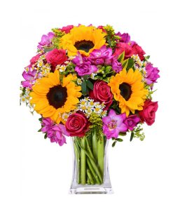 Beautiful Summer Bouquet With Sunflowers Helis